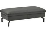 Hocker DIE PLANBAR "PN-EM20028", torro anthrazit, B:127cm H:45cm T:65cm, Hocker, Hocker, hochwertiges Glattleder, stylische Metallfüße