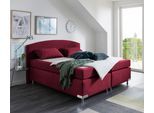 Boxspringbett "Amsterdam in den Breiten 160x200, 180x200cm & 200x200cm", rot (bordeaux, rot), B:175cm L:210cm, WESTFALIA SCHLAFKOMFORT, Komplettbetten, Boxspringbett