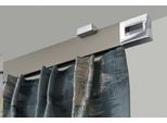 Gardinenstange GARESA "FLAT", silber (vernickelt, chromfarben), L:220cm, Aluminium, Gardinenstangen, Gardinenstange, Rechteckprofil, Deckenmontage, perfekter Lauf, modern, verlängerbar