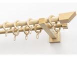 Gardinenstange GARESA "CUBUS", beige (natur), L:290cm Ø:20mm, Holzwerkstoff, Gardinenstangen, Gardinenstange, Vorhanggarnitur, verlängerbar, Endknopf abgeschrägt, mit Ringe