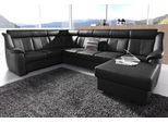Wohnlandschaft SIT & MORE "Basel U-Form", schwarz, B:315cm H:98cm T:210cm, Luxus-Microfaser Altara Nubuck (100% Polyester);Kunstleder SOFTLUX;NaturLEDER (echtes Rindsleder), Sofas, Wohnlandschaft, wahlweise mit Relaxfunktion