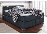 Boxspringbett HOME AFFAIRE "Chelles", grau (anthrazit), B:167cm L:245cm, Samtoptik (100% Polyester);Bezug der Spiegelfläche Matratzendrell aus 100% Polyester;Struktur fein 100% Polyester), Komplettbetten, Boxspringbett, inkl. Topper,, in XXL- Überlänge 220 cm, Unterbox mit feine Wölbung