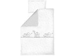 Kinderbettwäsche JULIUS ZÖLLNER "Dschungelbande", weiß, B/L: 80cm x 80cm, 1 Stk., 1 Stk., Renforcé, B/L: 35cm x 40cm, 2 Stk., Renforcé, Obermaterial: 100% Baumwolle, Bettwäsche, Kinderbettwäsche