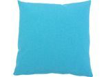 Dekokissen GÖZZE "Milano", blau (türkis, unifarben), B:40cm L:40cm, Polyester, Dekokissen_Sitzkissen_Kissenhüllen, Dekokissen, mit Reißverschluss, Kissenhüle ohne Füllung, 2 Stück