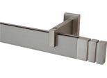 Gardinenstange GARESA "FLAT", silber (vernickelt), L:190cm, Aluminium, Gardinenstangen, Gardinenstange, Rechteckprofil, Wandmontage, perfekter Lauf, modern, verlängerbar