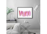 Bild QUEENCE "Ulla", pink (farbe rahmen: schwarz, farbe bild(er): pink), B:50cm H:40cm, Acrylglas, Holz, Papier, Bilder, Bild, Federn, gerahmt