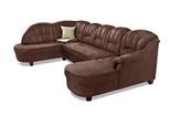 Wohnlandschaft HOME AFFAIRE "Budapest, viel Platz, Breite 288cm, zeitlos und elegant, U-Form", braun, B:288cm H:84cm T:80cm, Sofas, Wohnlandschaft, wahlweise mit Bettfunktion