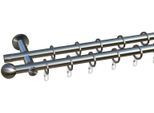 Gardinenstange INDEKO "Formentor" Gr. 1, silber (edelstahlfarben, silberfarben), L:120cm Ø:16mm, Stahl, Gardinenstangen, Gardinenstange, Komplett-Set inkl. Ringen und Montagematerial