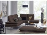 Ecksofa W.SCHILLIG "broadway, Designsofa, mit tollem Sitzkomfort, L-Form", braun (mocca s37), B:284cm H:94cm T:224cm, Stoff S37 (100% Polyester): Luxus-Microfaser in Lederoptik, Sofas, Ecksofa, Sitztiefenverstellung, Kopfteil- & Seitenteilverstellung, Breite 284cm