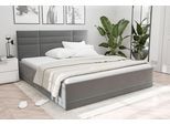 Polsterbett "Prag", grau, B:200cm L:210cm, Bezug 100% Polyester, Polsterung: Polsterwatte, Material Gestell: gepolsterter Holzwerkstoff, WESTFALIA SCHLAFKOMFORT, Betten, Polsterbett, 3 Matraztenarten wählbar, mit und ohne Bettkasten