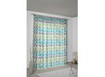 Vorhang WIRTH "Berlare" Gr. 2, blau, B:132cm H:175cm, Jacquard, Baumwolle, Polyester, Gardinen, Vorhang