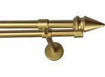 Gardinenstange GARESA "SPYRNA", gold (mattgoldfarben), L:150cm Ø:16mm, Holzwerkstoff, Metall, Gardinenstangen, Gardinenstange, Vorhanggarnitur, verlängerbar, Spitze, ohne Ringe
