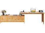 Schreibtisch OTTO HOME "Luven, aus Massivholz", beige (natur), B:170cm H:76cm T:60cm, Tische, Schreibtisch, in 2 Breiten, variable Nutzung als Schreibtisch oder Eckschreibtisch