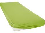 Spannbettlaken BELLANA "bellana premiumstretch", grün (moos), 1 Stk., Jersey-Elasthan, 140-160x200-220 18-35cm, Jersey-Elasthan, Obermaterial: 95% Baumwolle, 5% Elasthan, Bettlaken, Spannbettlaken, super elastisch