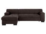 Ecksofa HOME AFFAIRE "Falk klare Linien, elegant und zeitlos, L-Form", braun (mocca), B:262cm H:77cm T:159cm, Sofas, Ecksofa, mit Federkern und wahlweise mit Bettfunktion