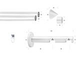 Gardinenstange GARESA "WHITE", weiß, L:420cm Ø:20mm, Eisen, Gardinenstangen, Gardinenstange, Vorhanggarnitur, Innenlauf, verlängerbar, Wandmontage, Endknopf Spitze