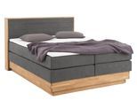 Boxspringbett HOME AFFAIRE "Cavan", grau (steel), L:220cm, Microfaser (100% Polyester), Komplettbetten, Boxspringbett, Eiche, inkl. Bettkasten & Topper, verschiedene Härtegrade (auch H4)