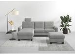 Ecksofa HOME AFFAIRE "Summer L-Form", silber, B:249cm H:91cm T:164cm, 100% Polyester, Sofas, Ecksofa, mit Recamiere, mit oder ohne Bettfunktion und Bettkasten, Cord-Bezug