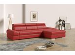 Ecksofa SIT & MORE "Broadway L-Form", rot, B:284cm H:79cm T:171cm, Luxus-NaturLeder;Luxus-Kunstleder;NaturLEDER;Microfaser Primabelle (100% Polyester), Sofas, Ecksofa, inklusive Kopfteilverstellung, wahlweise mit Bettfunktion