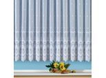 Gardine WECKBRODT "London" Gr. 14, weiß, B:600cm H:135cm, Jacquard, Polyester, Gardinen, Gardine, Jacquard, Allover, Motiv, halbtransparent, Bordüre, Sockel, Store