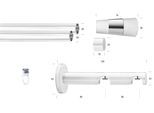 Gardinenstange GARESA "WHITE", weiß, L:260cm Ø:20mm, Eisen, Gardinenstangen, Gardinenstange, Vorhanggarnitur, Innenlauf, verlängerbar, Wandmont., Endknopf 2-färbig