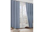 Vorhang WIRTH "Neveres" Gr. 3, blau (graublau), B:135cm H:225cm, Jacquard, Baumwolle, Gardinen, Vorhang