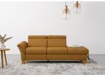 Recamiere HOME AFFAIRE "Lindgren", gelb (mustard), B:206cm H:84cm T:93cm, 100% Polyester, Sofas, Recamiere, wahlweise motorische TV-Funktion, Bettkasten und Kopfteilverstellung