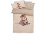 Bettwäsche OTTO HOME "Lyki", katze, B/L: 135cm x 200cm, 1 Stk., 1 Stk., Microfaser, B/L: 40cm x 80cm, 2 Stk., Microfaser, Obermaterial: 100% Polyester, Bettwäsche, Bettwäsche, ab Größe 135x200 cm, 100% Polyester, Katze, Pferd, Löwe, Pinguin