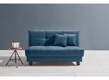Schlafsofa ELL + ELL "Tilda", blau, B:160cm H:90cm T:100cm, 100% Polyester, Sofas, Schlafsofa, Breite 160 cm, inkl. 2 Zierkissen