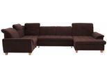 Wohnlandschaft HOME AFFAIRE "Lyla U-Form", braun, B:352cm H:81cm T:214cm, Feinstruktur weich (100% Polyester);Luxus-Microfaser Lederoptik (100% Polyester);Microfaser PRIMABELLE (100% Polyester), Sofas, Wohnlandschaft, wahlweise mit Rückenfunktion und zusätzlich mit Bett + Bettkasten