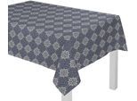 Tischdecke ADAM "Romantic Puligny" Gr. 1, blau (dunkelblau), B:80cm L:80cm, Bio-Baumwolle, Tischdecken, Tischdecke, aus 100% Bio-Baumwolle