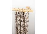 Gardinenstange GARESA "CUBUS", beige (natur), L:340cm Ø:20mm, Holzwerkstoff, Gardinenstangen, Gardinenstange, Vorhanggarnitur, verlängerbar, Endknopf eckig, mit Ringe