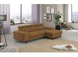 Ecksofa COTTA "Emma L-Form, B: 267 cm", braun (cognac), B:267cm H:97cm T:165cm, Sofas, Ecksofa, mit Kopfteilverstellung, optional Bettfunktion & Bettkasten