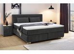Boxspringbett JOCKENHÖFER GRUPPE "Romana, inkl. 7-Zonen-TTFK-Matratze", grau (dunkelgrau 444, 09), B:190cm L:212cm, Bezug Bett: Chenille (100% Polyester);Topper und Matratzenspiegel: 100% Polyester, Komplettbetten, Boxspringbett, KS-Topper, verschiedene Härtegrade und Bettbreiten wählbar
