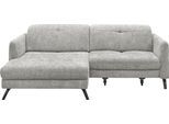 Ecksofa "SO 4400 V", grau (hellgrau), B:259cm H:84cm T:167cm, 100% Polyester, SET ONE BY MUSTERRING, Sofas, Ecksofa, wahlweise mit motorischer Bettfunktion & Kopfverstellung, Fuß schwarz