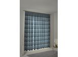 Vorhang WIRTH "Benewitz" Gr. 5, blau (petrol), B:132cm H:255cm, Jacquard, Baumwolle, Polyester, Gardinen, Vorhang