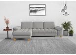 Ecksofa SIT & MORE "Westham L-Form", silber, B:275cm H:88cm T:172cm, 90% Polyester 10% Polyamid, Sofas, Ecksofa, mit Recamiere, mit oder ohne Bettfunktion, Bettkasten, Füße Eiche