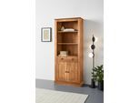 Bücherregal OTTO HOME "Liotta", beige (natur gebeizt, gewachst), B:77cm H:180cm T:31cm, Massivholz, Regale, Bücherregal, mit 3 verstellbare Einlegeböden, 1 Schubkasten, massives Kiefernholz