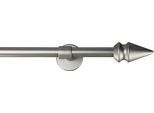 Gardinenstange GARESA "SPYRNA", silber (mattchromfarben), L:280cm Ø:16mm, Holzwerkstoff, Metall, Gardinenstangen, Gardinenstange, Vorhanggarnitur, verlängerbar, Spitze, ohne Ringe