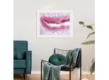 Bild QUEENCE "Janet", rosa (farbe rahmen: weiß, farbe bild(er): rosa), B:40cm H:30cm, Acrylglas, Holz, Papier, Bilder, Bild, Abstrakt, Marmor, gerahmt