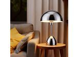 OTTO HOME Tischleuchte "Dorrio Pilzlampe", chrom glänzend, 1, Ø 25cm H: 40cm, 1 Stk., Leuchten, Textilkabel blendfreie Nachttischleuchte, Tischlampe, E14, Pilz, Lampe, Tischleuchte