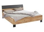 Futonbett WIMEX "Malmö, Bett Made in Germany", grau (plankeneichefarben, graphit), B:168cm H:94cm L:210cm, Betten, Futonbett, im beliebten Industrial look, 3 Breiten zur Auswahl