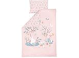 Kinderbettwäsche JULIUS ZÖLLNER "Rosalie", rosa, B/L: 100cm x 135cm, 1 Stk., 1 Stk., Renforcé, B/L: 40cm x 60cm, 2 Stk., Renforcé, Obermaterial: 100% Baumwolle, Bettwäsche, Kinderbettwäsche