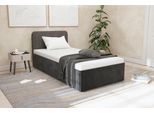 Polsterbett "Shawn", grau (anthrazit), L:210cm, Bezug Kopfteil: Teddy-Stoff: 100% Polyester, Bezug Bettgestell: Microvelours 100% Polyester, Polsterung: Polsterwatte, Material Gestell: gepolsterter Holzwerkstoff, WESTFALIA SCHLAFKOMFORT, Betten, Polsterbett, zwei verschiedene Liegehöhen wählbar