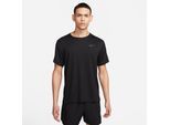 Laufshirt NIKE "M NK DF UV MILER SS", Herren, Gr. XL, schwarz (schwarz, reflective silv), Obermaterial: 100% Polyester, normal, Shirts Laufshirt