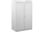 Sekretär OTTO HOME "Aalborg", weiß, B:80cm H:134,5cm T:50cm, Sekretäre, Sekretär, PC-Schrank im Landhaus-Stil, Tastaturauszug, Stauraum, 80x134,5 cm
