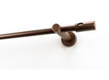 Gardinenstange GARESA "PANDRI", braun (bronzefarben), L:200cm Ø:20mm, Holzwerkstoff, Metall, Gardinenstangen, Gardinenstange, Vorhanggarnitur, verlängerbar, gerader Knopf mit Ausschnitt