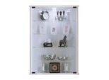 VCM Glasvitrine hängend Vitrine Glas mit ESG-Sicherheitsglas Maße ca. H. 91 x B. 67 x T. 23 cm (ohne Füße) Hängevitrine Glas Modern und platzsparend Glas Vitrinenschrank - Vecko