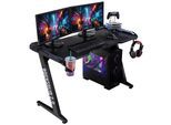 Elite Gaming-Tisch ROCKSOLID 2.0, Schreibtisch mit RGB-Beleuchtung, Carbon, Controller-Halterung uvm (EVO)