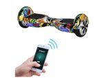 ROBWAY W1 Hoverboard für Erwachsene und Kinder, 6,5 Zoll, Self-Balance, Bluetooth, App, 700 Watt, LEDs (Blau Graffiti 2.0)